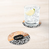 Niedliche Leopardrucke Runder Pappuntersetzer (Vor Ort)