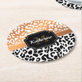 Niedliche Leopardrucke Runder Pappuntersetzer (Angewinkelt)