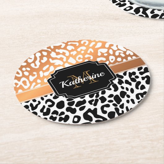 Niedliche Leopardrucke Runder Pappuntersetzer (Angewinkelt)