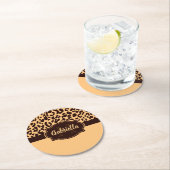 Niedliche Leopardrucke Runder Pappuntersetzer (Vor Ort)