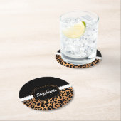 Niedliche Leopardrucke Runder Pappuntersetzer (Vor Ort)