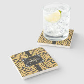 Niedliche Leopardrucke Steinuntersetzer (Seitenansicht)