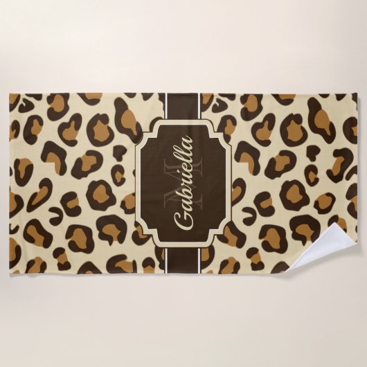 Niedliche Leopardrucke Strandtuch (Vorderseite)