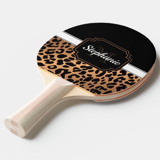Niedliche Leopardrucke Tischtennis Schläger (Vorderseite)
