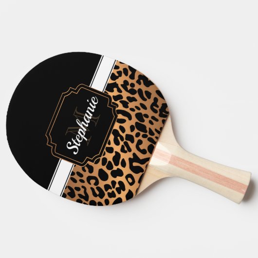 Niedliche Leopardrucke Tischtennis Schläger (Seitenansicht)