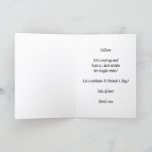 Niedliche Leprechaun Beer St Patrick's Day Card Karte (Innenseite)