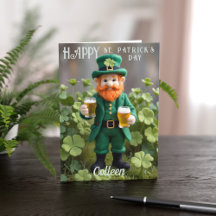 Niedliche Leprechaun Beer St Patrick's Day Card