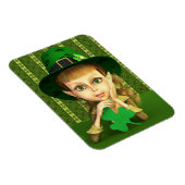 Niedliche Leprechaun Kleeblatt Girl Flexi Magnete (Rechte Seite)
