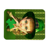 Niedliche Leprechaun Kleeblatt Girl Flexi Magnete (Horizontal)