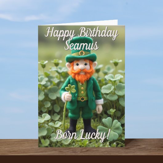 Niedliche Leprechaun St Patrick's Day Geburtstagsk Karte
