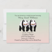 Niedliche Lesbian Pandas Bear Bridal Dusche Einlad Einladung (Vorderseite)