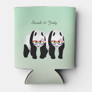 Niedliche Lesbian Pandas Rainbow Glasses Gastgesch Dosenkühler