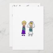 Niedliche Lesbische Brauten Einladung (Vorne/Hinten)