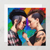 Niedliche Lesbische Couple Rainbow Art (Vorne/Hinten)