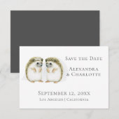Niedliche Lesbische Hochzeit Igel Couple Save the  Date (Vorne/Hinten)
