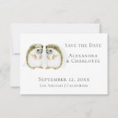 Niedliche Lesbische Hochzeit Igel Couple Save the Save The Date (Vorderseite)