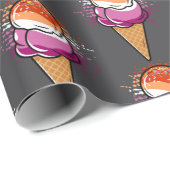 Niedliche Lesbische Sapphic LGBT Flag Eiscreme Geschenkpapier (Rolleneckpunkt)