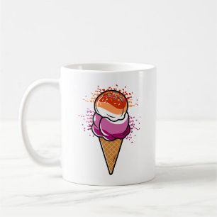 Niedliche Lesbische Sapphic LGBT Flag Eiscreme Kaffeetasse