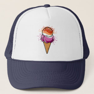 Niedliche Lesbische Sapphic LGBT Flag Eiscreme Truckerkappe