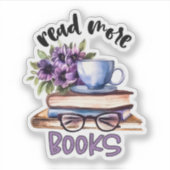 Niedliche Lesebücher Aufkleber (Vorderseite)