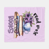 Niedliche Lesebücher Fleecedecke (Vorderseite (Horizontal))