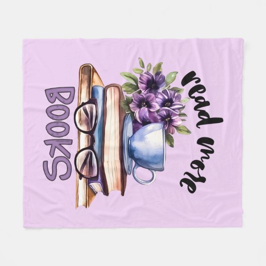 Niedliche Lesebücher Fleecedecke (Vorderseite (Horizontal))