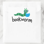 Niedliche Lesemaschine mit Buch lesen Rechteckiger Aufkleber (Tasche)