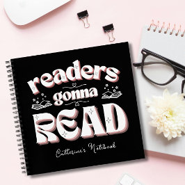 Niedliche LeserInnen lesen Buchliebhaber Notizblock