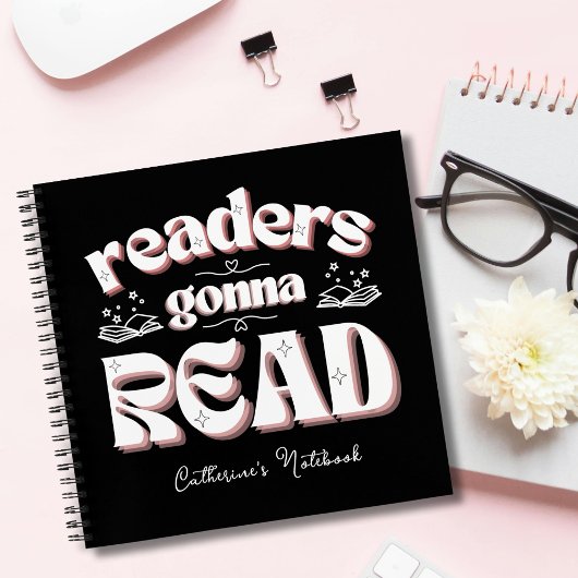 Niedliche LeserInnen lesen Buchliebhaber Notizblock