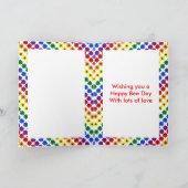 Niedliche LGBT Bee Proud Rainbow und Blume Geburts Karte (Innenseite)