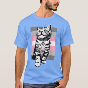 Niedliche LGBT-Fahne für Katzen Monat Demigirl T-Shirt