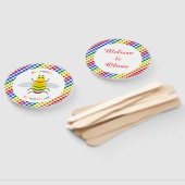 Niedliche LGBT Proud Rainbow Bee und Blume Hochzei Fächer (Non-assembled)