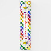 Niedliche LGBT-Proud-Rainbow-Biene und Blume Banner (Vertikal)