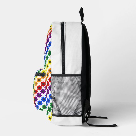 Niedliche LGBT-Proud-Regenbogenbiene und -Blume Bedruckter Rucksack (Rechts)