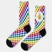 Niedliche LGBT-Proud-Regenbogenbiene und Blume Gem Socken (Linkes Detail)