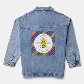 Niedliche LGBT-Proud-Regenbogenbiene und -Blume Jeansjacke (Rückseite)