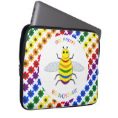 Niedliche LGBT-Proud-Regenbogenbiene und -Blume Laptopschutzhülle (Vorne Rechts)