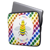 Niedliche LGBT-Proud-Regenbogenbiene und -Blume Laptopschutzhülle (Vorderseite Links)