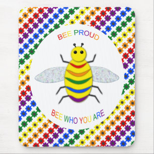 Niedliche LGBT-Proud-Regenbogenbiene und -Blume Mousepad