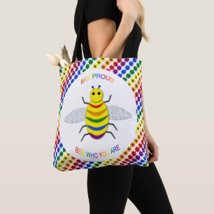 Niedliche LGBT-Proud-Regenbogenbiene und -Blume Tasche