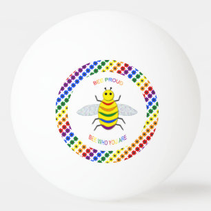 Niedliche LGBT-Proud-Regenbogenbiene und -Blume Tischtennisball