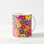 Niedliche LGBT-Regenbogen-Blume Muster-Rosa Kaffeetasse (VorderseiteRechts)