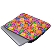 Niedliche LGBT-Regenbogen-Blume Muster-Rosa Laptopschutzhülle (Vorne Knopf)