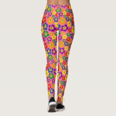 Niedliche LGBT-Regenbogen-Blume Muster-Rosa Leggings (Rückseite)