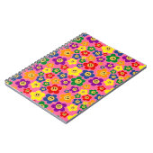 Niedliche LGBT-Regenbogen-Blume Muster-Rosa Notizblock (Linke Seite)