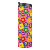 Niedliche LGBT-Regenbogen-Blume Muster-Rosa Thermosbecher (Nach rechts gedreht)