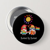 Niedliche LGBTQ-Liebe ist Liebe Zitat Farbiger Reg Button (Vorne & Hinten)