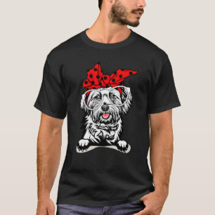 Niedliche Lhasa Apso Weihnachten Rote Karierte Hea T-Shirt