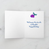 Niedliche Libelle auf Blume Personalisiert Geburts Karte (Innenseite)