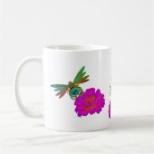 Niedliche Libelle auf Zinnia Blume Personalisiert Kaffeetasse (Links)